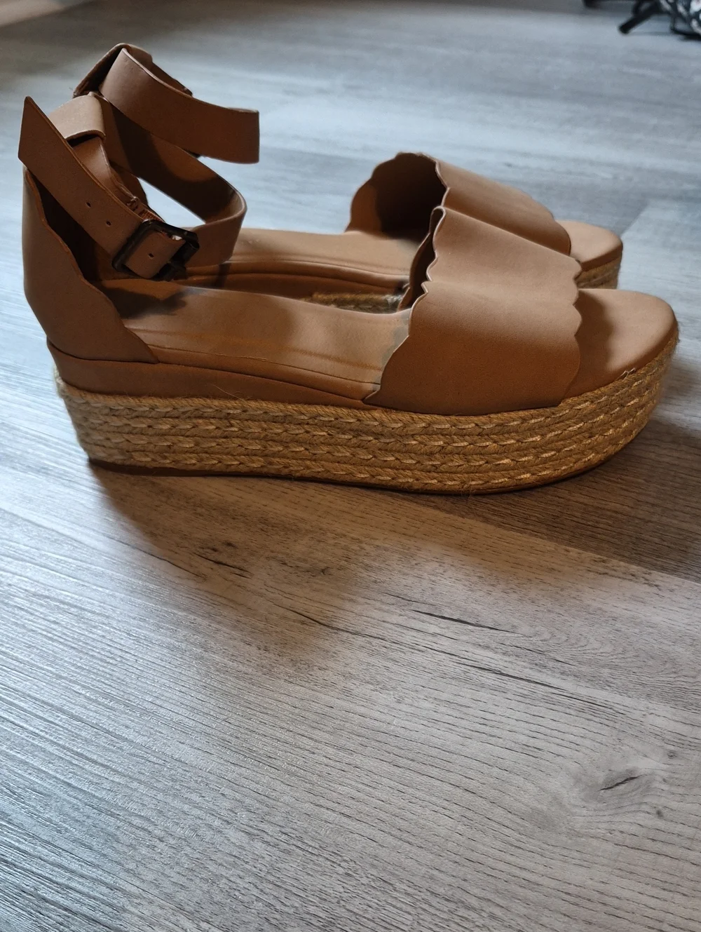 Tillys|Bamboo Scallop Espadrille Womens Platform Sandals
